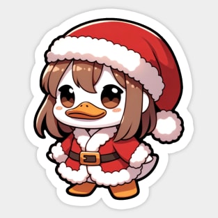 Cute Anime Christmas duck Sticker